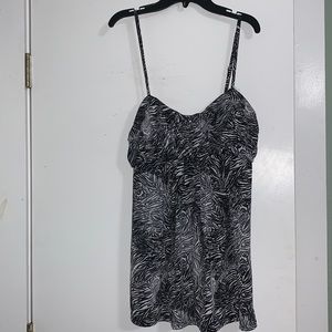 No Boundaries Zebra print spaghetti tank